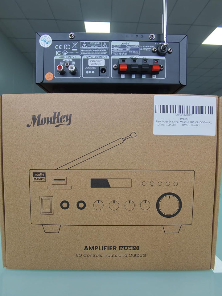 Moukey 2.0 Kanal Stereo Bluetooth Karaoke Verstärker, 100W Stereo Audio Verstärker Empfänger, Verstä