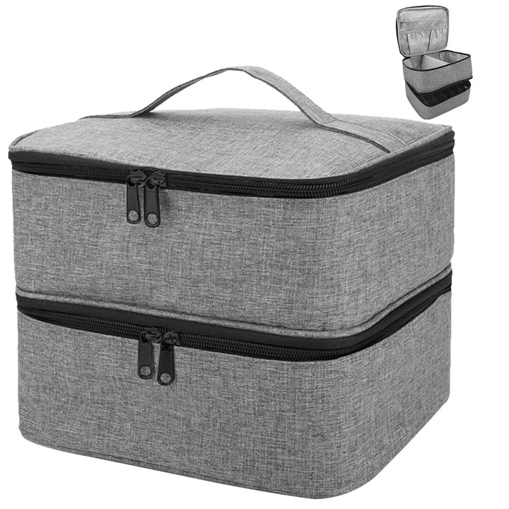 Nagellack Aufbewahrung Tasche Doppelschicht Nagellack Tasche Wasserdicht Nagellack Organizer Grau Ny