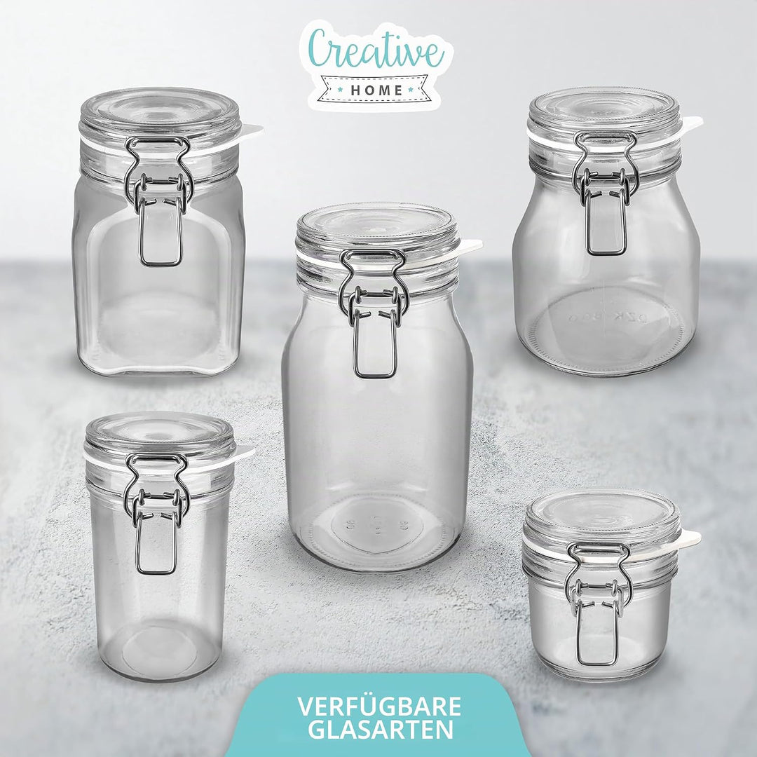 Creative Home 10 x Einmachgläser mit Bügelverschluss | 500ml x 10 Teilig | Vorratsgläser mit Deckel