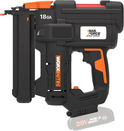 WORX WX844.9 NITRO 20V 18GA Akku-Tacker - 80 Klammern/min Schiessen – für Klammern 19-40 mm - elektr