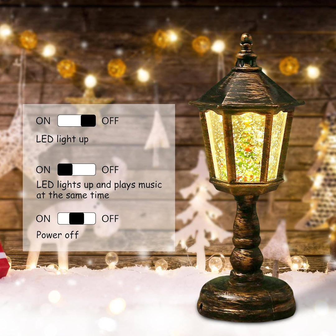 Weihnachtsdeko Laterne, Weihnachts Schneekugel Laterne mit Musik, Weihnachten Deko, Weihnachtslatern