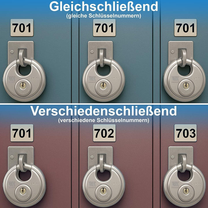 MS Beschläge Diskus-Vorhängeschloss Edelstahl 70mm | robustes rostfreies Bügelschloss mit Kneifschut