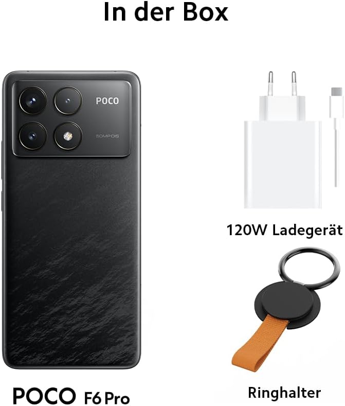Poco F6 Pro Smartphone, 12+256GB Handy ohne Vertrag, 120Hz 6,67" WQHD+ AMOLED Display, 50MP OIS Drei