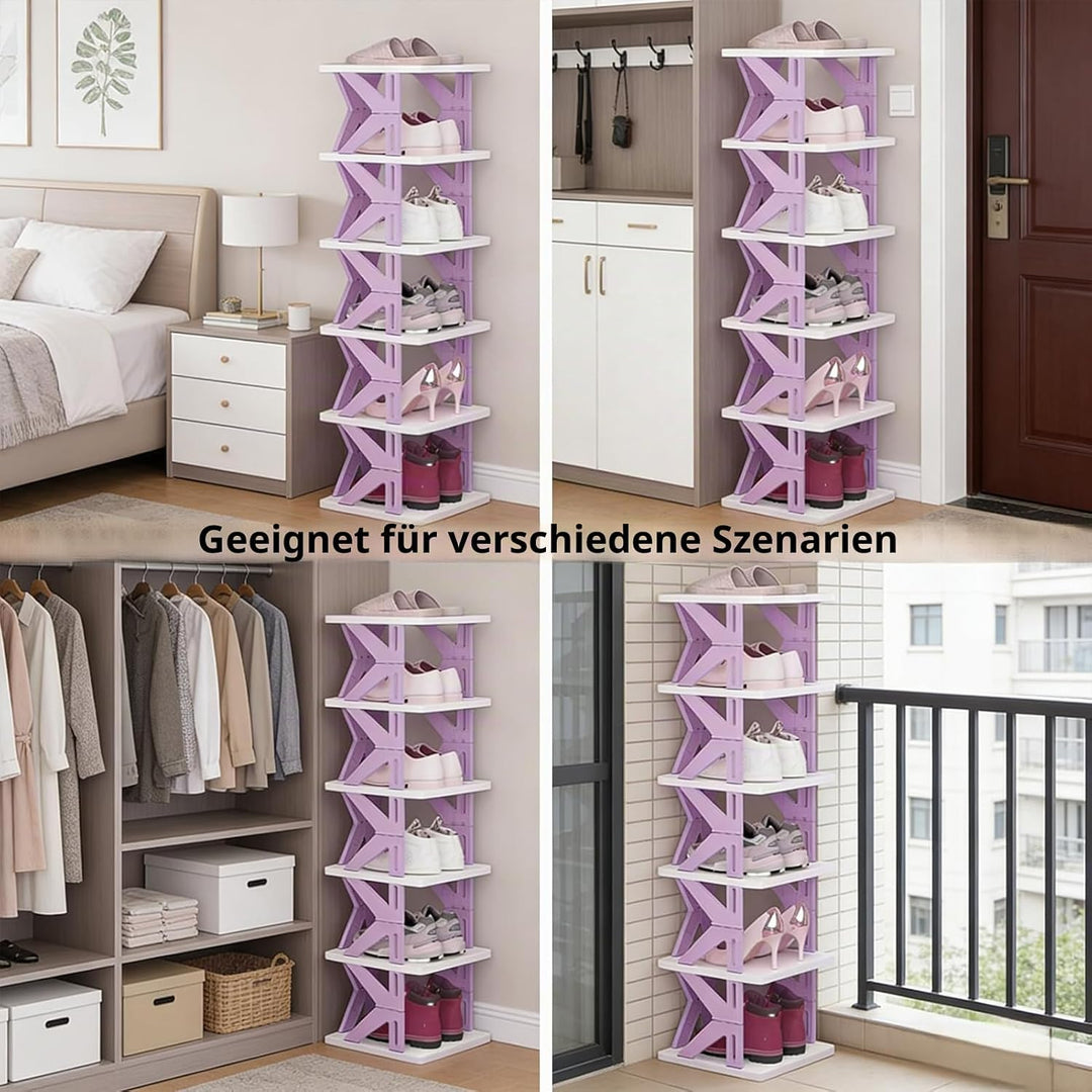 Klappbares Schuhregal mit Mehreren Ebenen, Tragbares Schuh Organizer für Eingang/Bad/Schlafzimmer, P
