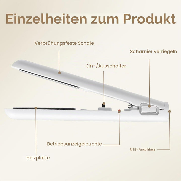 Mini Lockenstab USB Glätteisen Kabellos Dual Purpose Curling Eisen Tragbarer Reise Lockenstab Haargl