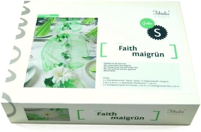 Fibula [Style]® Komplettpaket "Faith" maigrün Grösse S Komplette Tischdekoration für ca 8 - 10 Perso