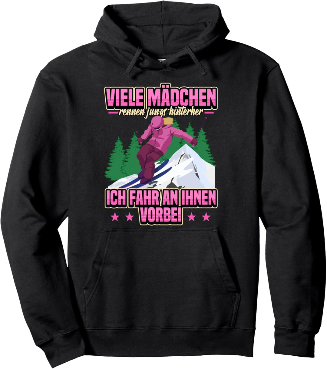 Lustig Ski Skier Berge Skifahren Mädchen Geschenk Pullover Hoodie