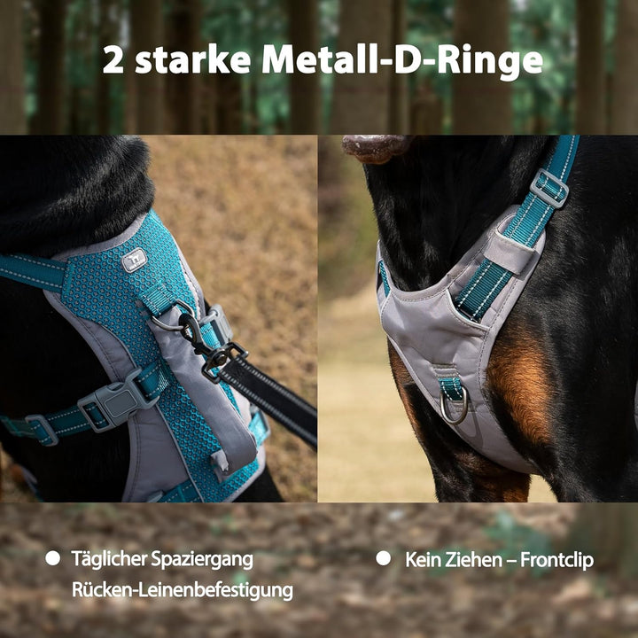 Huntboo Sicherheitsgeschirr Hund Ausbruchsicher, Panikgeschirr für Hunde, Reflektierendes Geschirr H