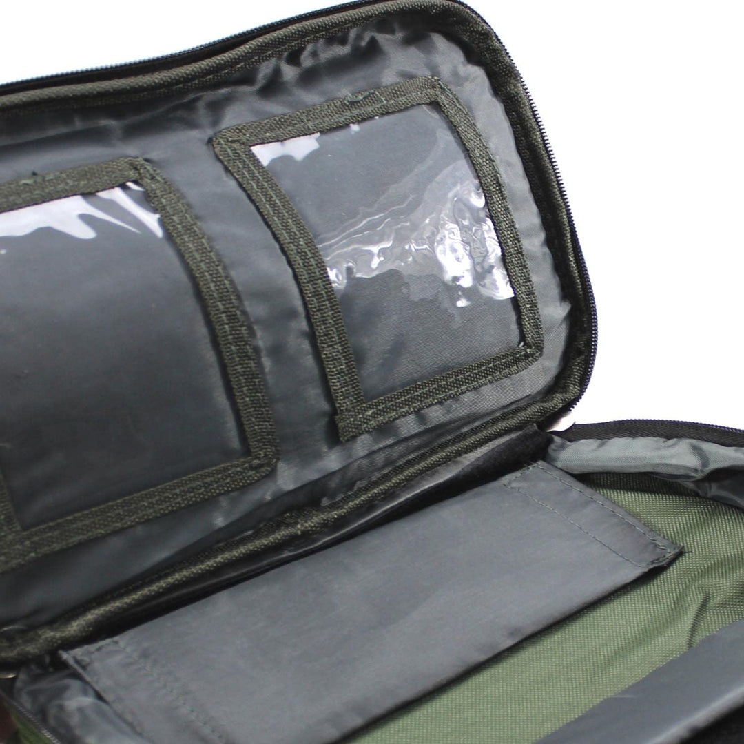 QMBasic Angelboxentasche inkl. 4 Tackle-Boxen | Angelkoffer für Zubehör Wasser-Abweisend gepolsterte