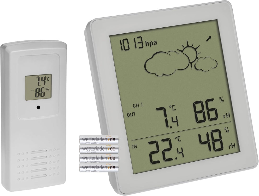 TFA Dostmann Wetterstation Funk Clear, 35.1168.02, mit Aussensensor, Temperatur und Luftfeuchtigkeit