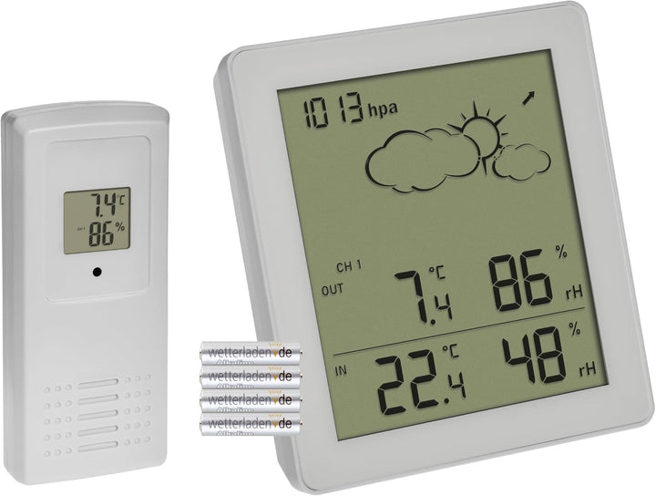 TFA Dostmann Wetterstation Funk Clear, 35.1168.02, mit Aussensensor, Temperatur und Luftfeuchtigkeit