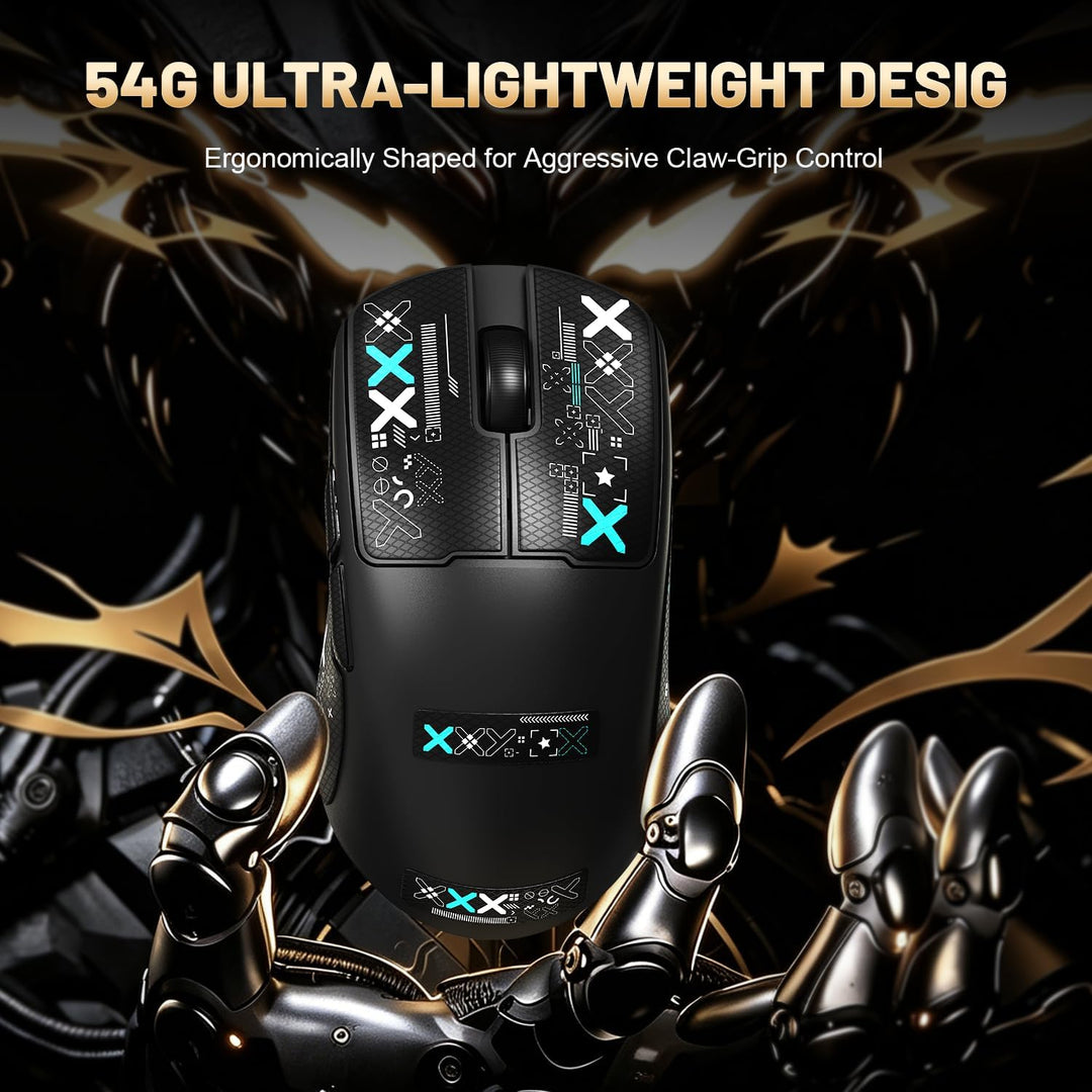 A.JAZZ AJ159 V2 ultraleichte drahtlose Spielmaus mit austauschbaren Akkus, Zwei 300mAh Einheiten mit