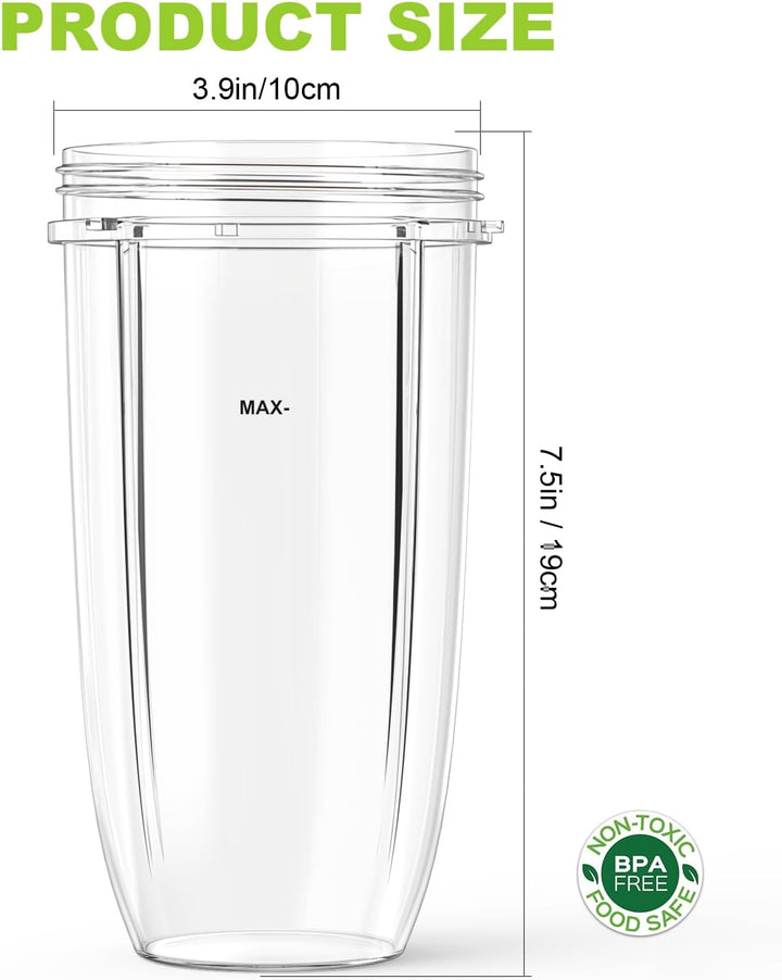 2-Pack 32 oz Ersatzbecher für Nutribullet 600W & 900W, Kompatibel mit NutriBullet Extractor Klingen