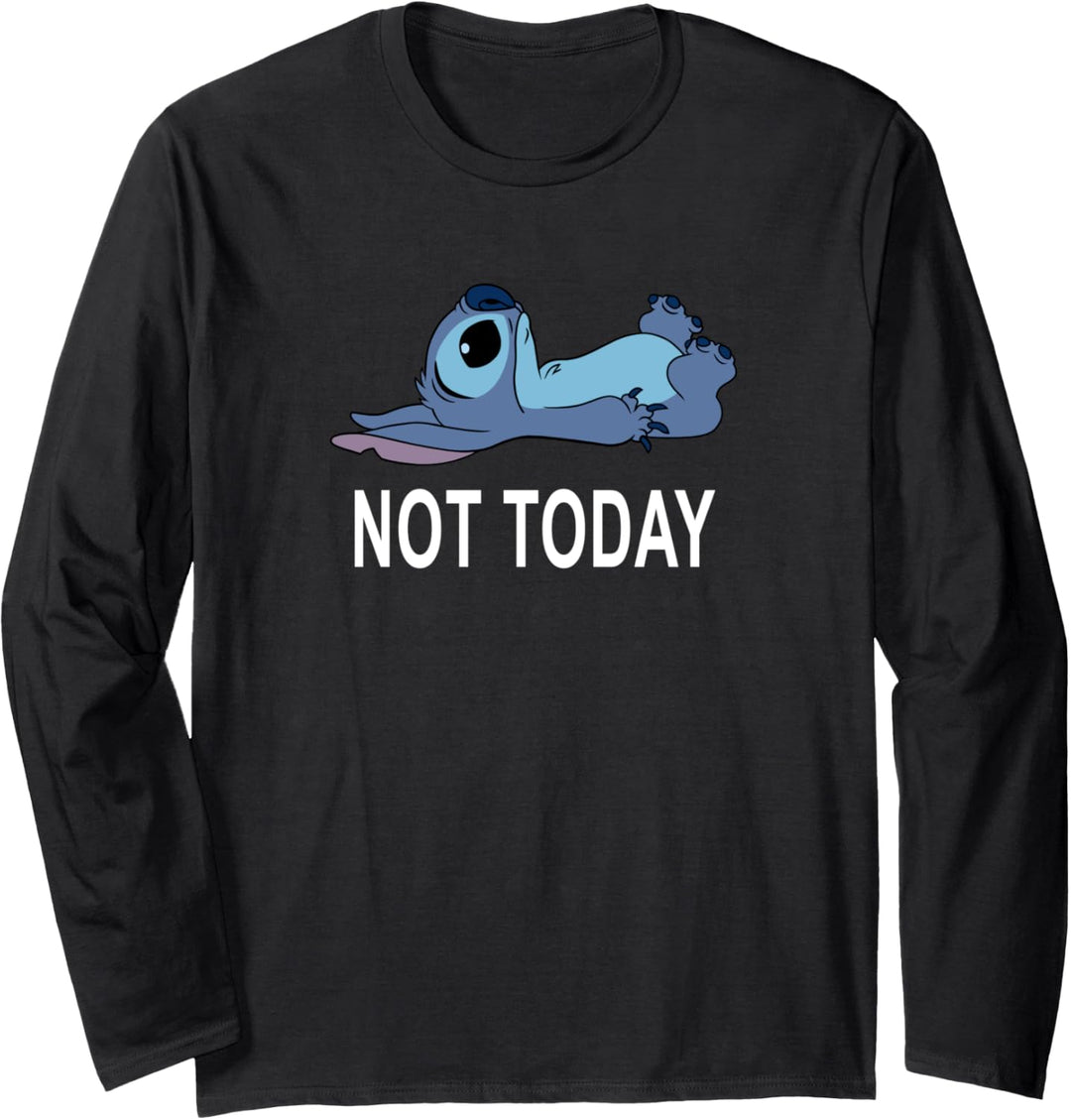 Disney Lilo & Stitch Laying Down Staring Up Not Today Langarmshirt