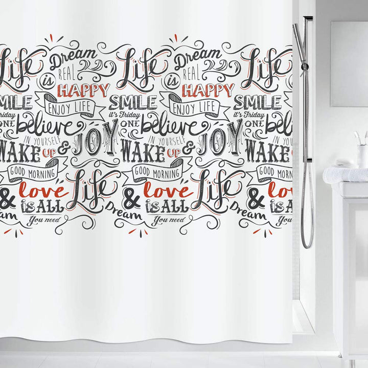 Spirella Anti-Schimmel Duschvorhang - Anti-Bakteriell, waschbar, wasserdicht, Polyester, „Lovejoy“ 1