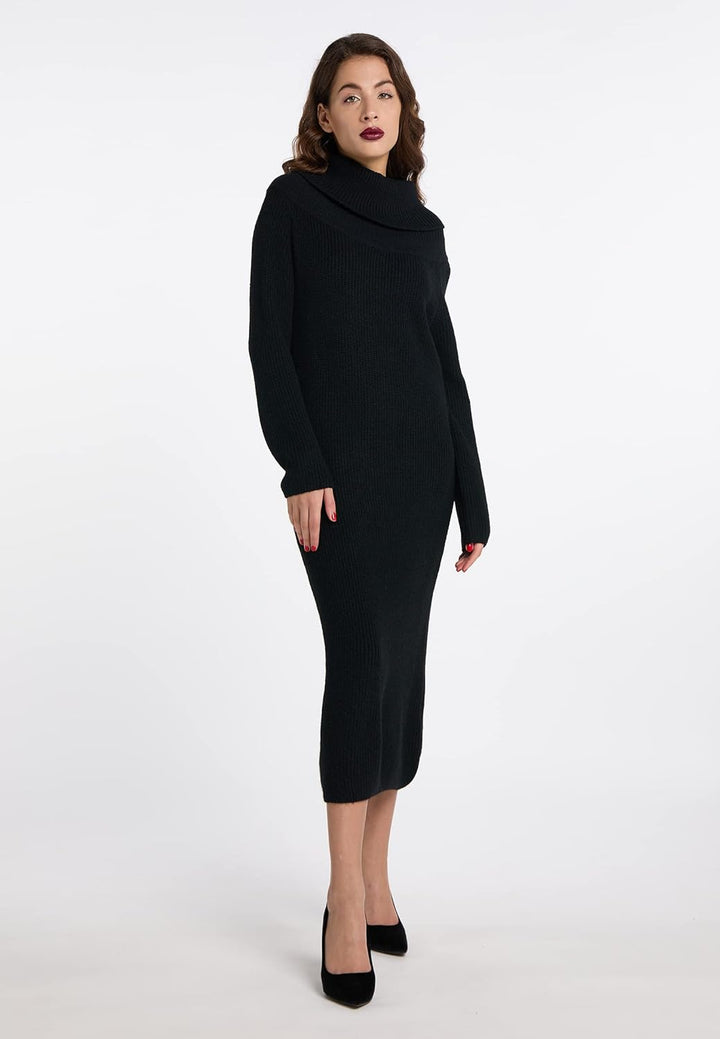 faina Damen Strickkleid tylin XS-S Schwarz, XS-S Schwarz