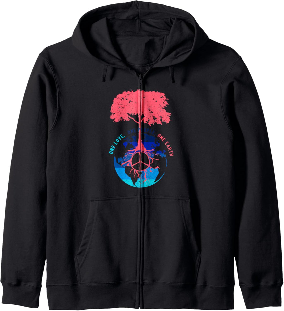 World Peace Tree Love People Friedenszeichen zum Tag Erde Kapuzenjacke