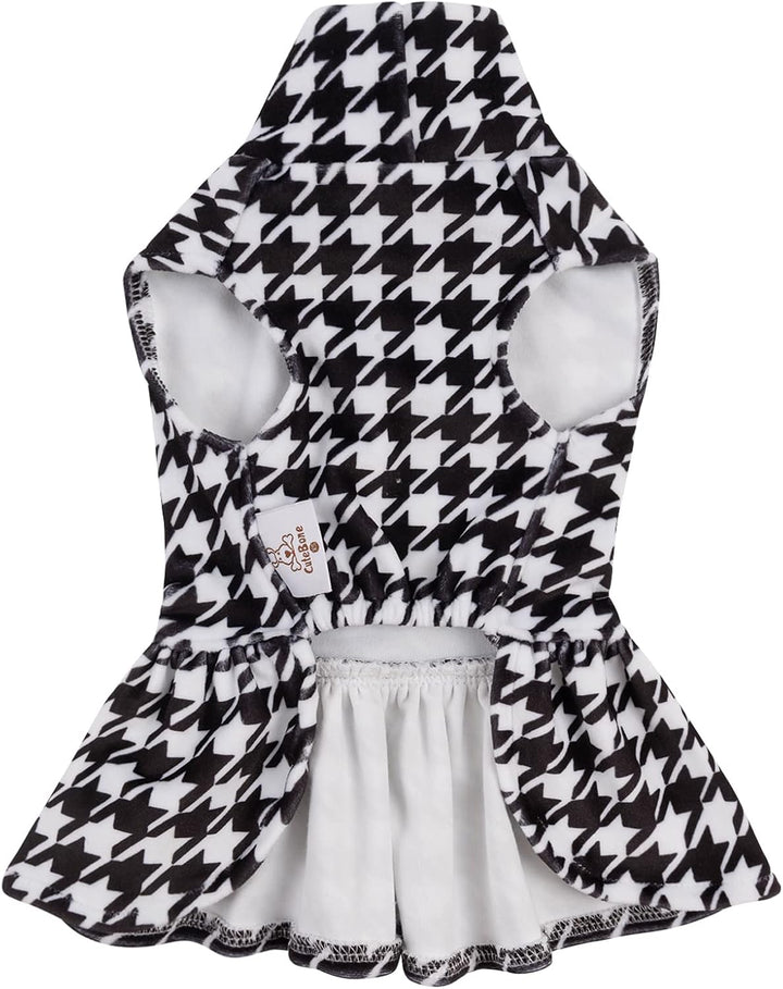 CuteBone Houndstooth Hundekleid samt Rollkragenpullover Welpenrock Kostüm Haustier Outfit Katzenklei