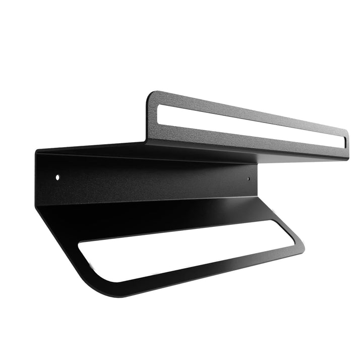 FLATE® Towel Rack: Barista Wandregal für Tücher, Milchkännchen und Kaffeezubehör (Schwarz), Schwarz