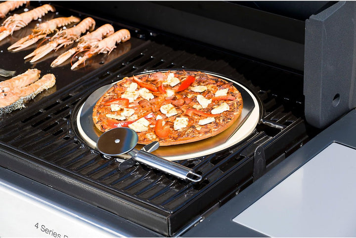 Campingaz Bratpfanne aus Gusseisen mit Grillrost aus Edelstahl, Ø 31,6 cm &amp; Pizzastein für das Culin
