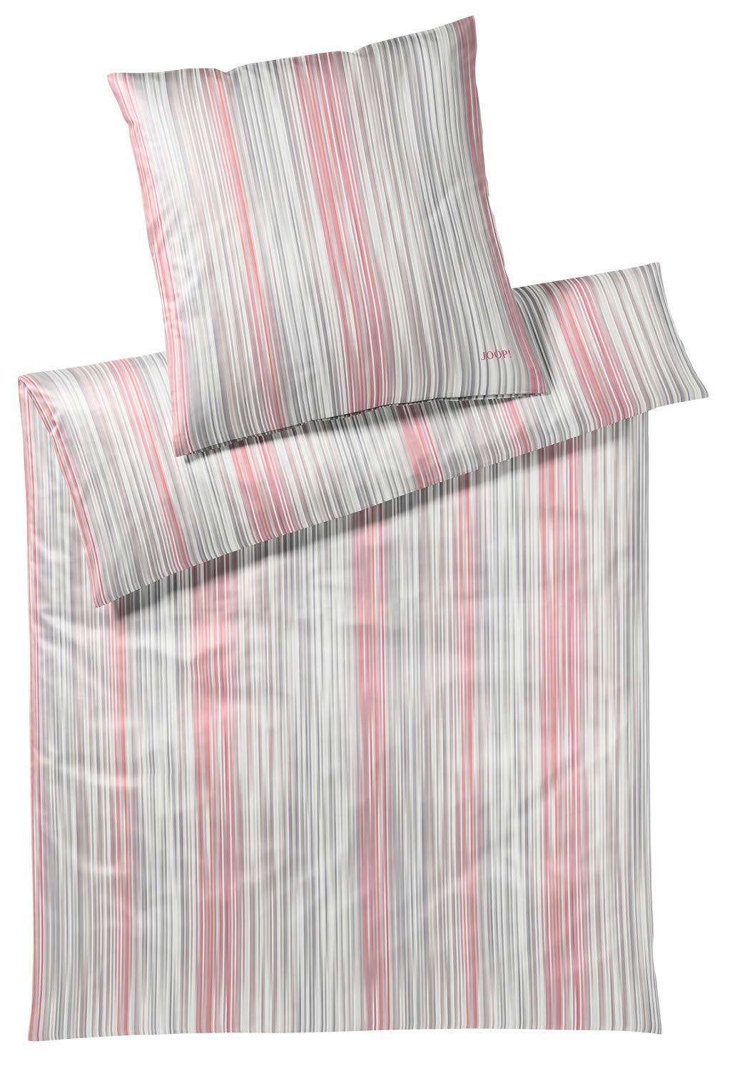 Joop! Bettwäsche Pinstripe Coral 1 Bettbezug 200 x 200 cm + 2 Kissenbezüge 80 x 80 cm, 1 Bettbezug 2