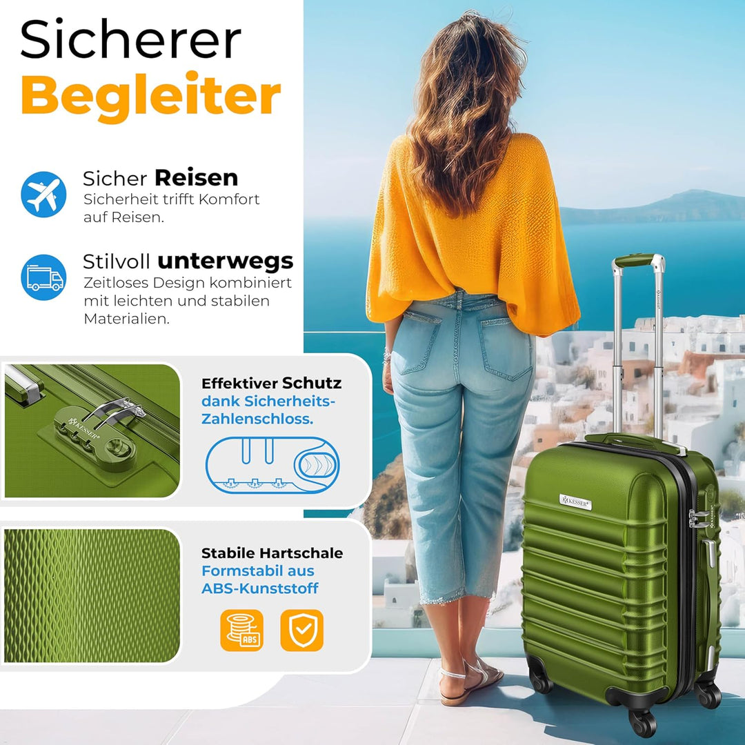 KESSER® 3tlg. Hartschalenkofferset Hartschalenkoffer Trolley Koffer Reisekoffer Reisekofferset Gepäc