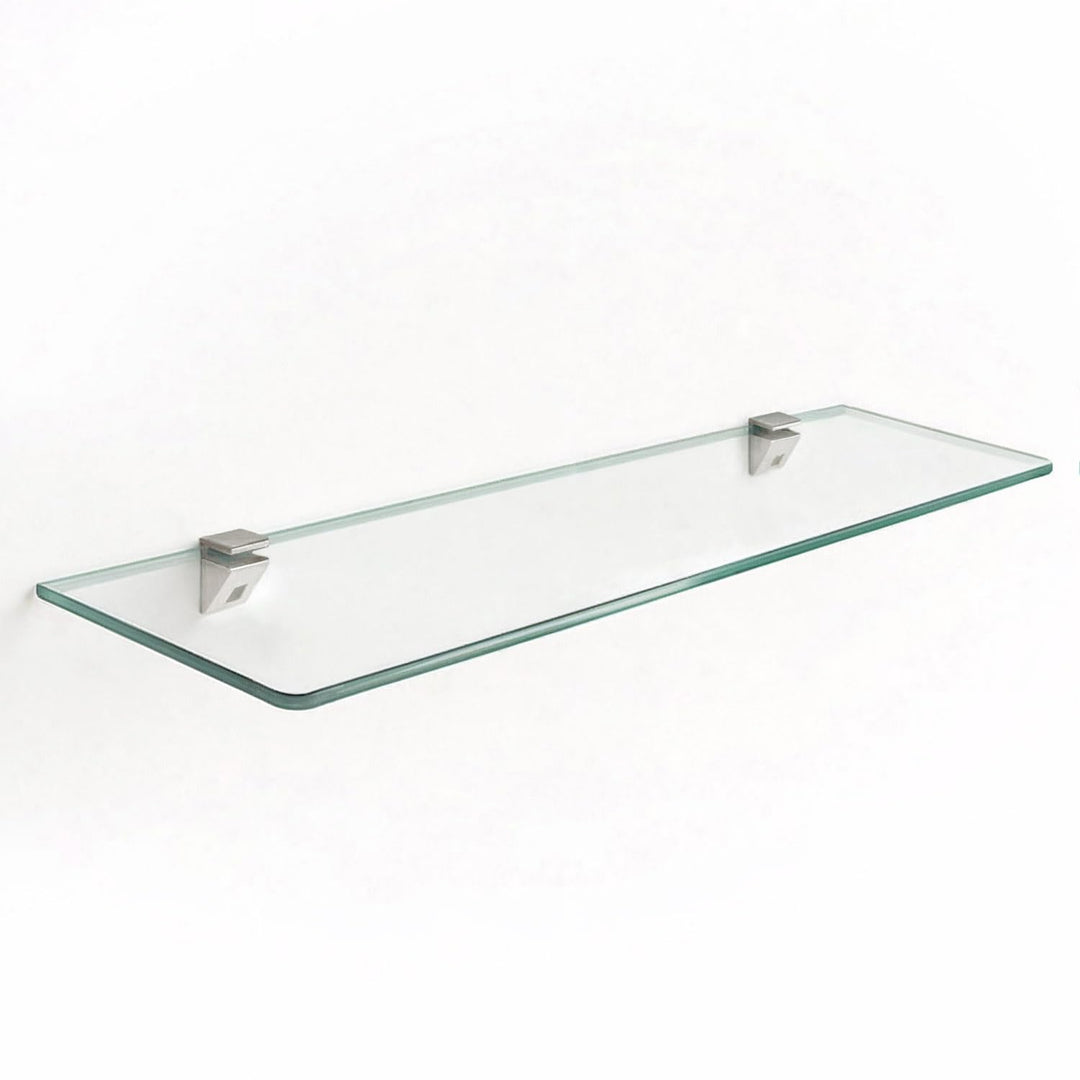 Tulup Glaswandregal für Badezimmer und Küche 90x13 cm mit Halterungen zum Einhängen Rechteckig Klarg
