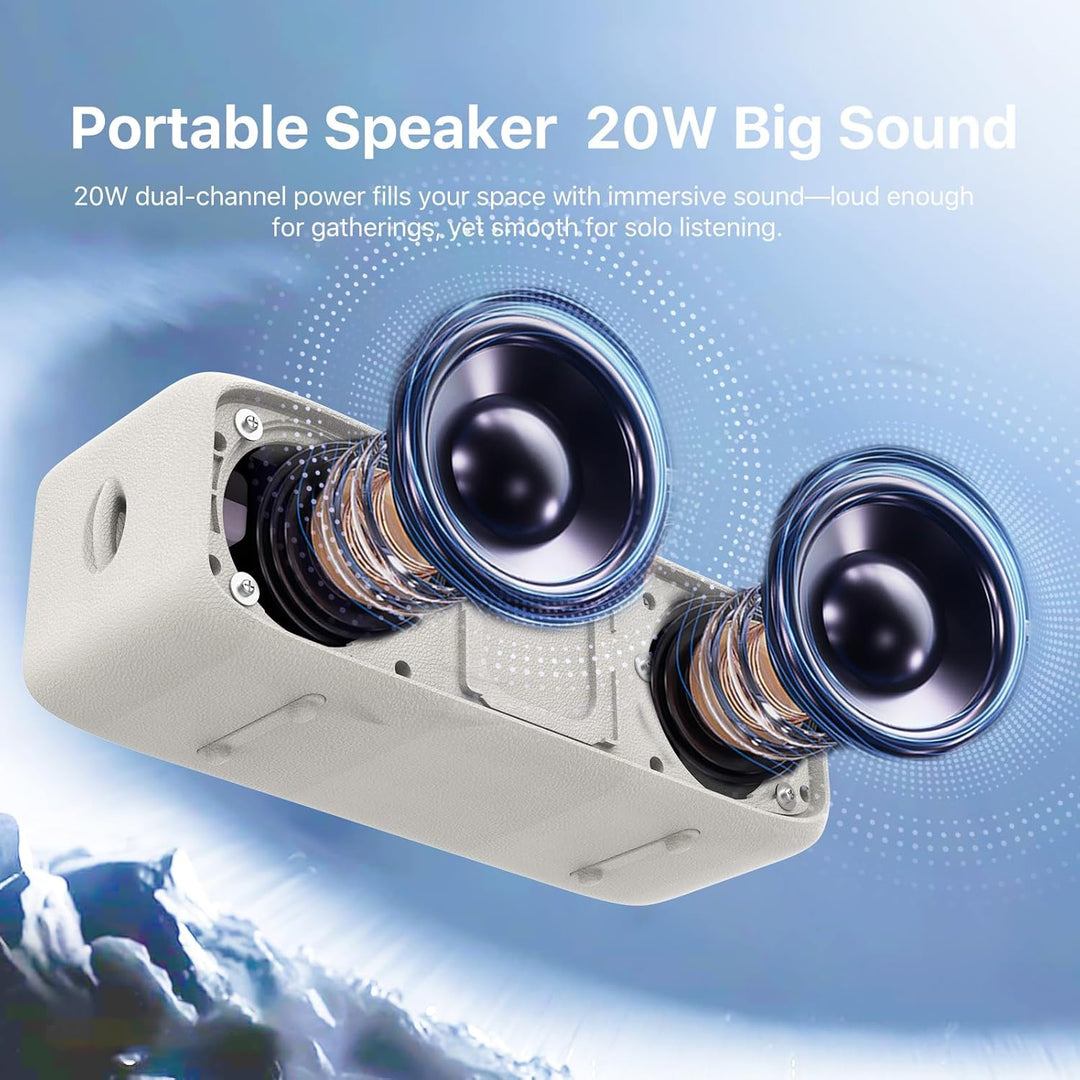NOBIS 20W Bluetooth Lautsprecher, IP68 wasserdicht, Bluetooth 6.0, 24h Akku, Sprachassistent, TWS St