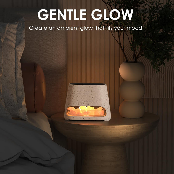 SALKING 2-in-1 Aroma Diffuser & Salt Range Pakistan Leuchte, Flammeneffekt Diffusor für ätherische Ö