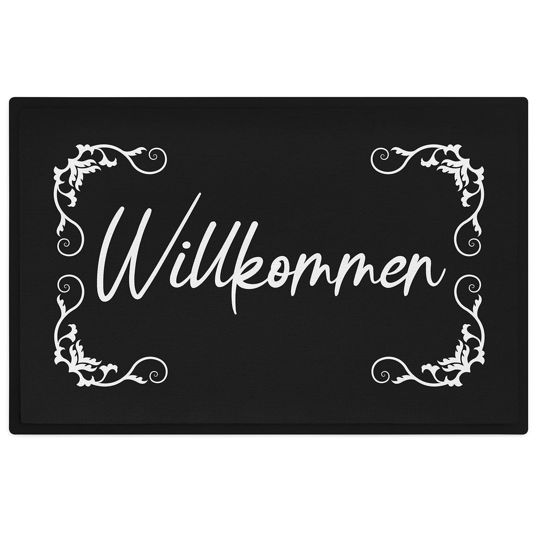 Trendation - Willkommen Fussmatte Grafik Schmutzfangmatte Geschenk Aussen Innenbereich 60x40 cm Wasc