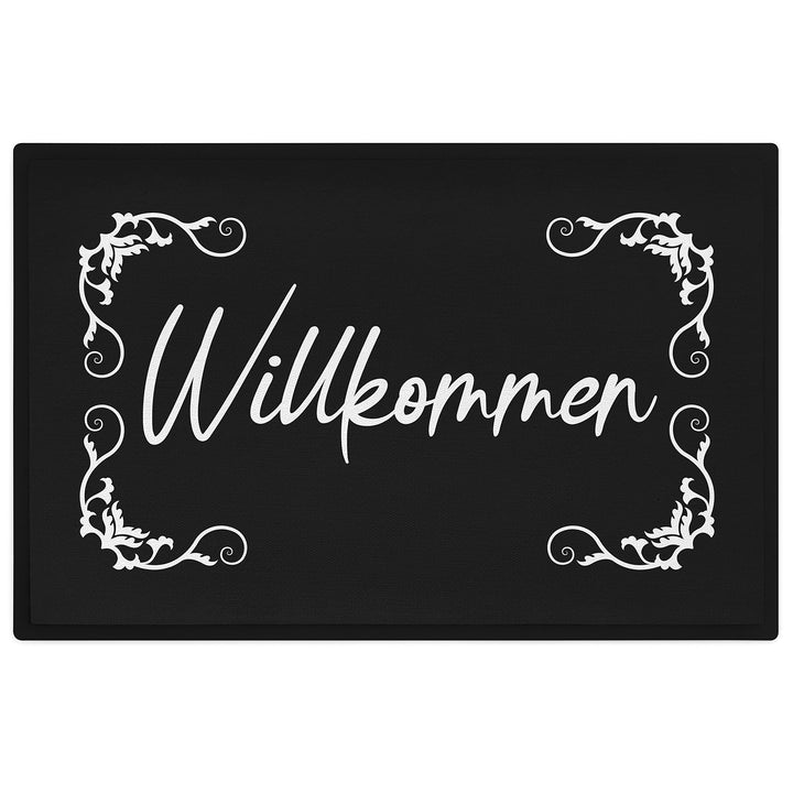 Trendation - Willkommen Fussmatte Grafik Schmutzfangmatte Geschenk Aussen Innenbereich 60x40 cm Wasc
