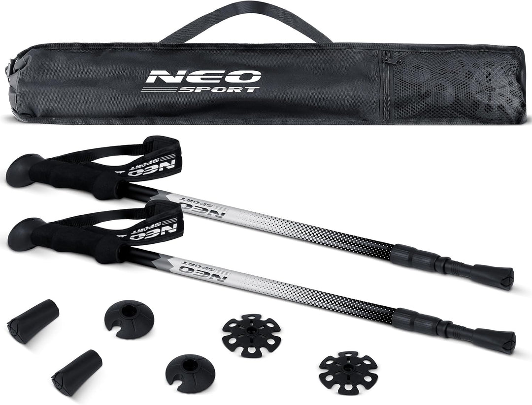 Neo-Sport Walking Stöcke Wanderstöcke Mit Eva Schaum Griff Aluminium Teleskop Verstellbar 65-135 cm