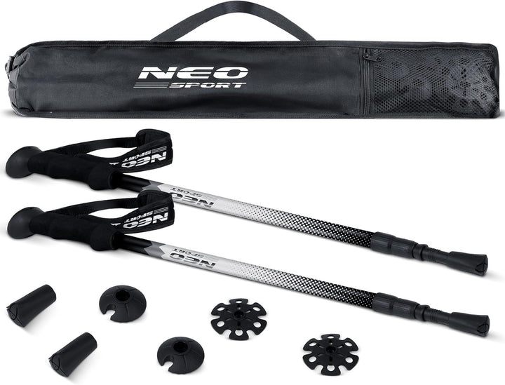 Neo-Sport Walking Stöcke Wanderstöcke Mit Eva Schaum Griff Aluminium Teleskop Verstellbar 65-135 cm