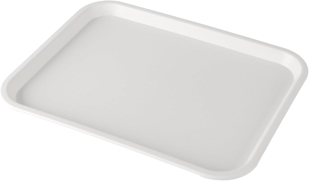 FUNSUEI 8 Stück Fast Food Tablett, 35 x 27 x 2,3cm Kunststoff Rechteckig Serviertablett, Weiss Kunst