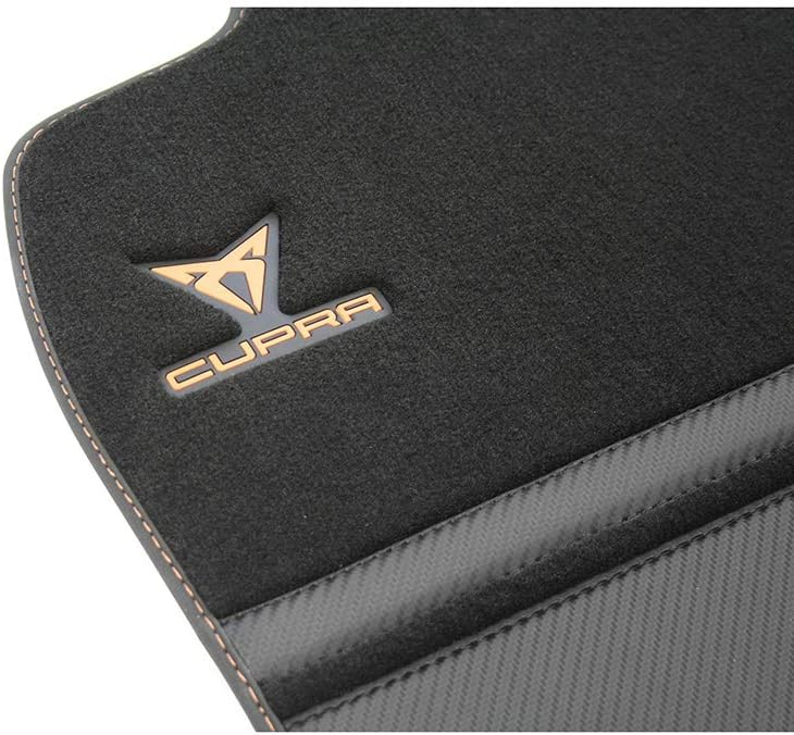 Seat 576863011BLOE Textil Fussmatten Cupra Stoffmatten 4X Premium Matten Schwarz/Kupfer