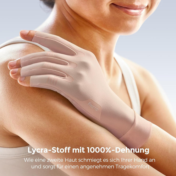 FREETOO Arthrose Handschuhe Damen Herren, Fingerlose Kompressionshandschuhe | Warme Kompression Ruts