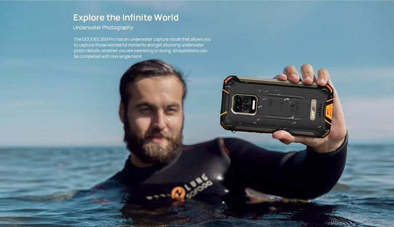 DOOGEE S59 PRO【2021】 Outdoor Handy ohne Vertrag, 10000mAh Akku, Octa Core 4GB+128GB(256GB Externe SD