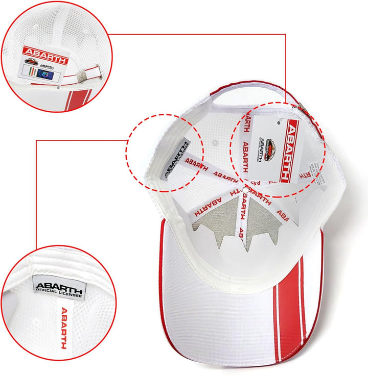Abarth Weisser Sommerhut mit Gebogenem Visier