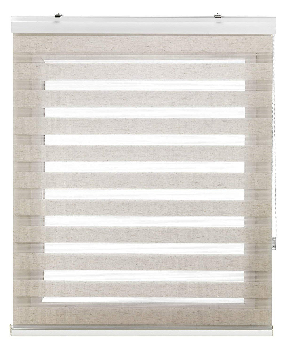 Estoralis 36939 SANSA Doppelrollo mit dekorativer Kassette, Polyester, Ekrü, 125 x 250 cm Ekrü 125 x