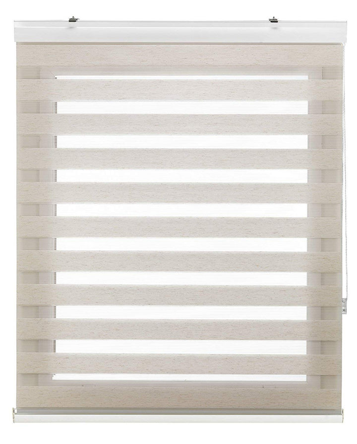 Estoralis 36939 SANSA Doppelrollo mit dekorativer Kassette, Polyester, Ekrü, 125 x 250 cm Ekrü 125 x