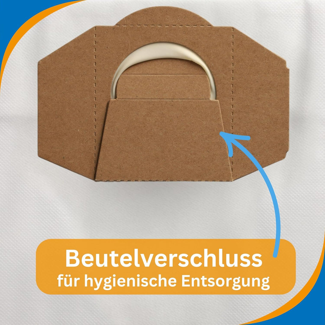 Microsafe® 10 Microvlies Schmutzfangsäcke kompatibel mit Einhell BT-VC 1250 & BT-VC 1500 SA & baugle