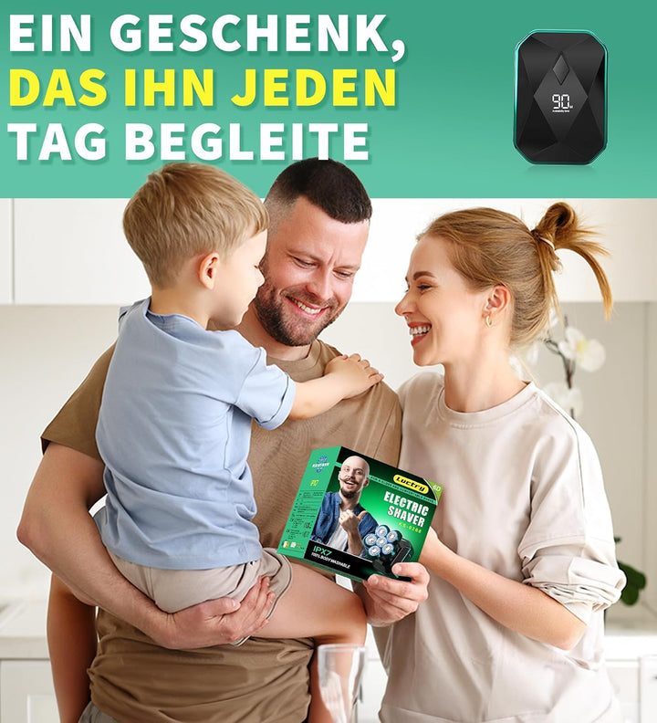 Glatzen Rasierer Herren elektrisch, Luctry Kopfrasierer für Männer mit Glatze, IPX7 Wasserdicht Glat