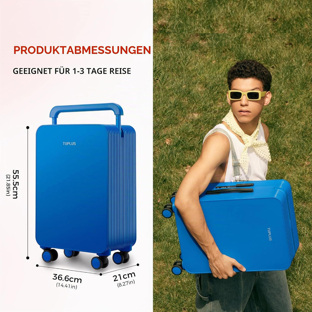 TUPLUS Koffer Trolley ABS Rollkoffer mit 4 Rollen Reisekoffer Handgepäck Hartschalenkoffer mit TSA S
