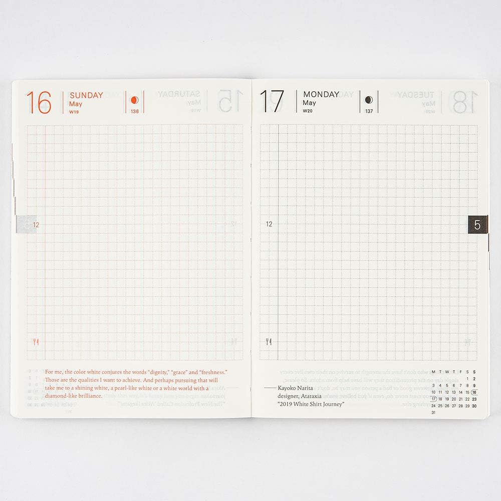Hobonichi Techo Planerbuch (Jan 2021 Start) [A6 Grösse/Montag Startwoche]