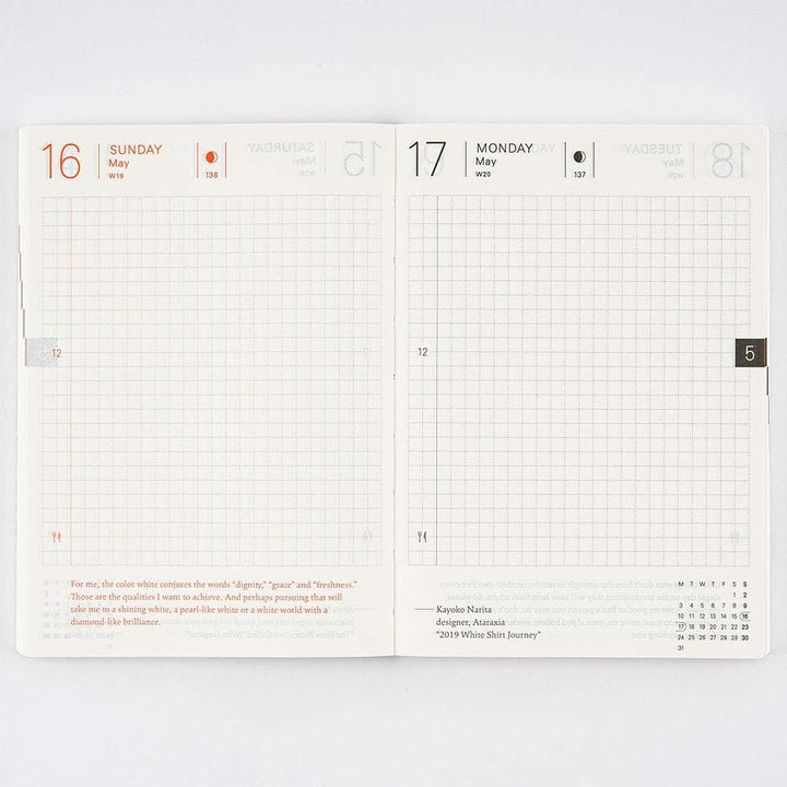 Hobonichi Techo Planerbuch (Jan 2021 Start) [A6 Grösse/Montag Startwoche]