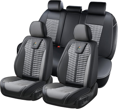 FLORICH Autositzbezüge, Premium Leder Vorder und Rücksitzbezüge, 5 Stück, universelles Auto-Innenaus