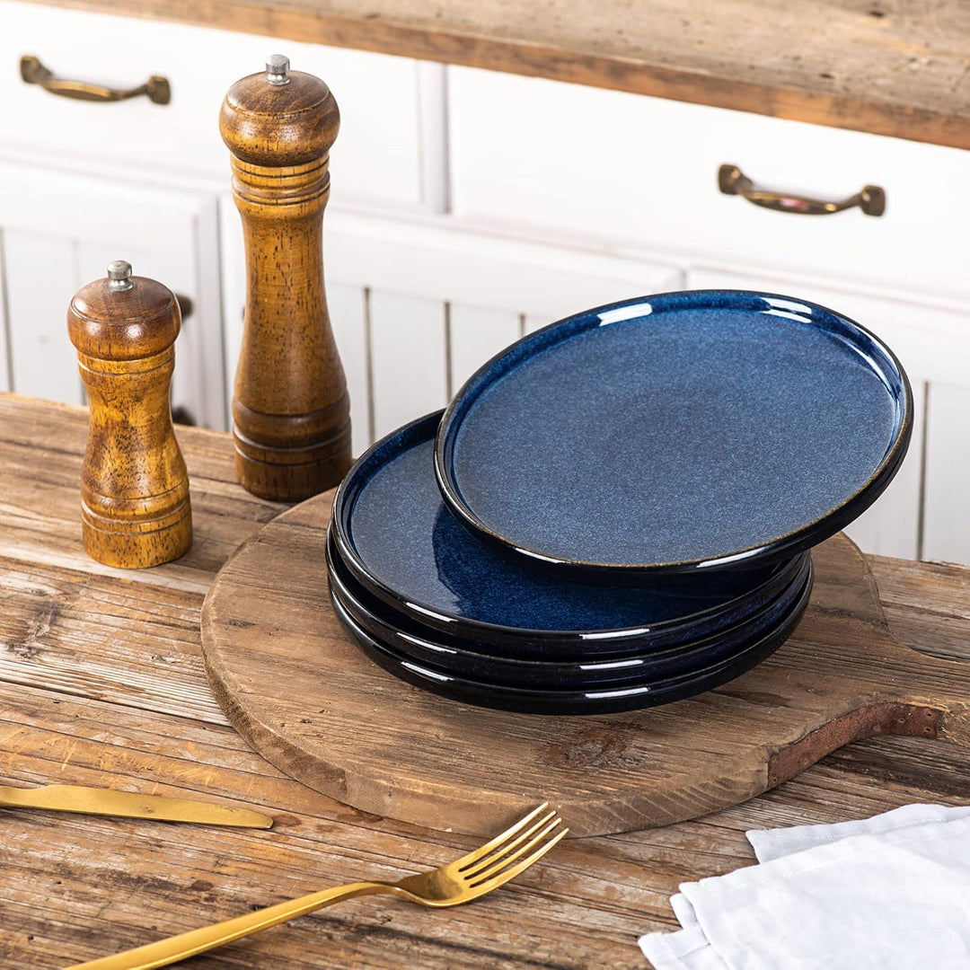 vicrays Keramik-Salatteller-Set – Porzellan, 20,3 cm, flacher Dessertteller für Mittagessen, Zuhause