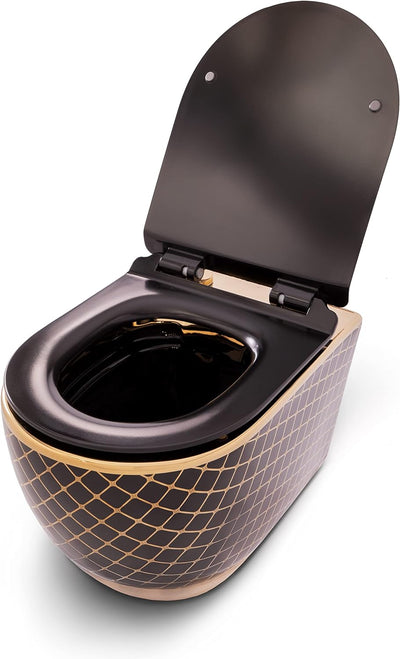 RD Luxury® Hänge WC Spülrandlos Hänge WC Komplettset Wand WC Spülrandlos Designer Wand Toilette WC S
