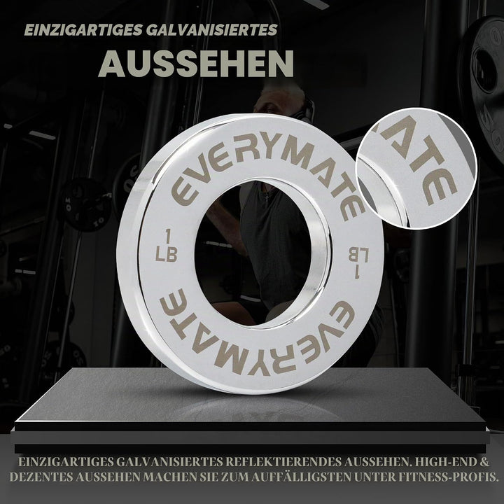 EVERYMATE Fractional Micro Hantelscheiben 8er Set Hantelscheibe Paar 0,1kg 0,2kg 0,3kg 0,5kg für Oly