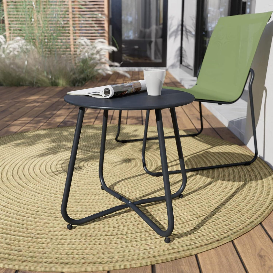 Grand patio Beistelltisch, Kleiner Sofatisch, Leicht, Stabil, Einfacher Aufbau, Runder Kaffeetisch i